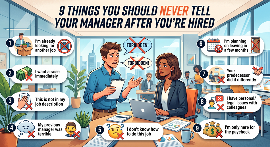 9 Things You Should Never Tell Your Manager After You’re Hired